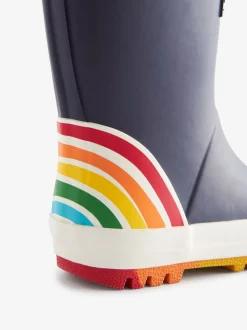 Marineblauw - Little Bird by Jools Oliver regenlaarzen met regenboog