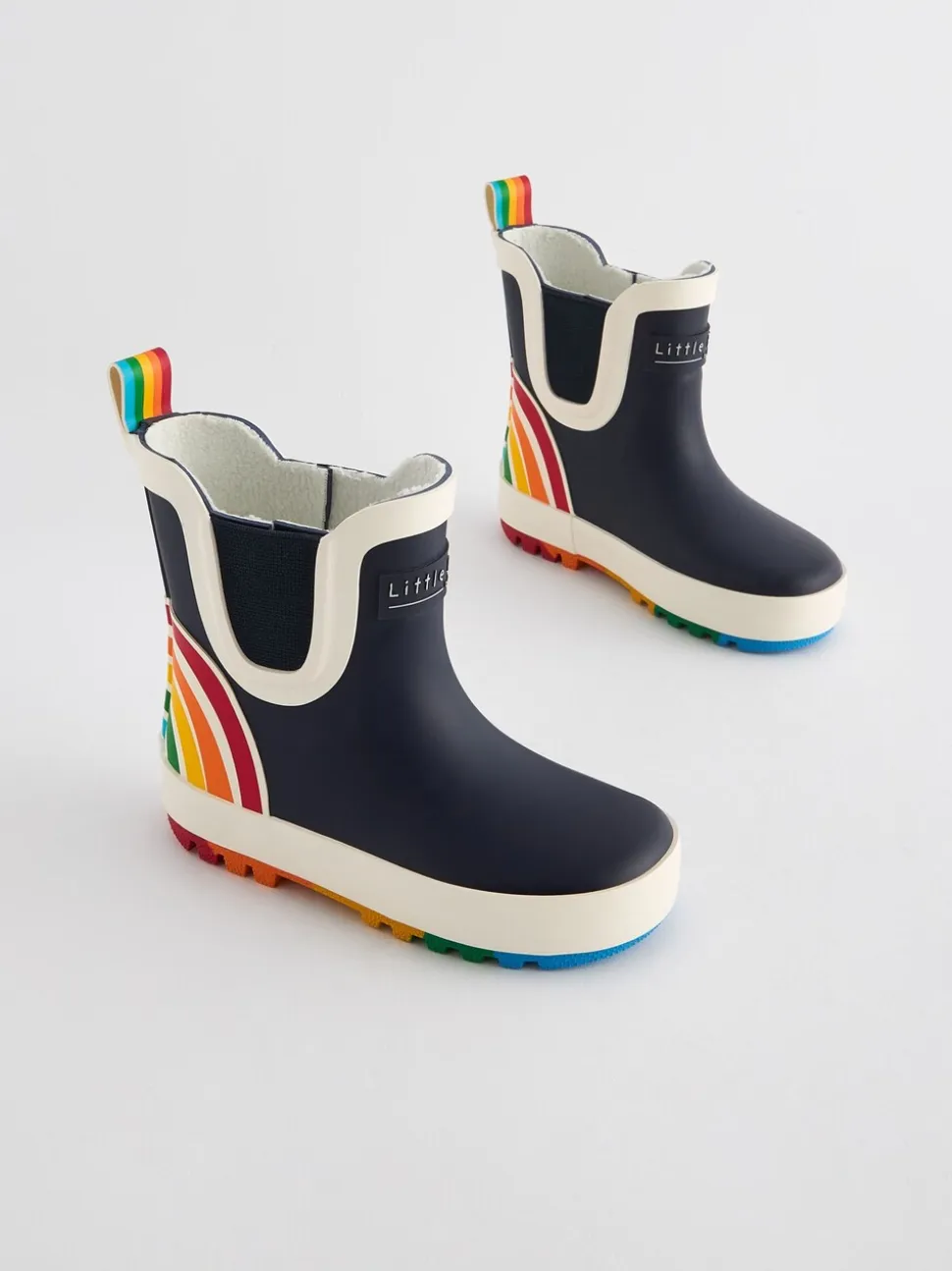 Marineblauw - Little Bird By Jools Oliver Regenlaarzen met regenboog