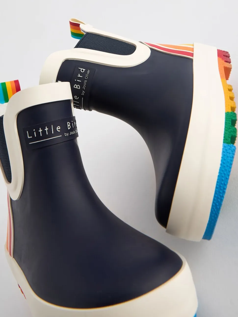 Marineblauw - Little Bird By Jools Oliver Regenlaarzen met regenboog