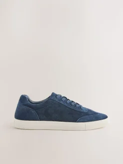 Marineblauw - Modieuze suède sneakers