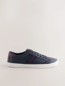 Marineblauw - Nette casual sneakers met zijstreep