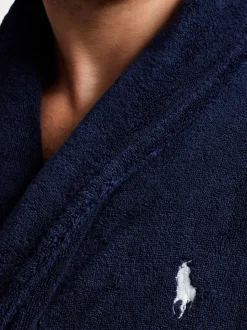 Marineblauw - Polo Ralph Lauren badjas met sjaalkraag