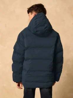 Marineblauw - Regenbestendige gewatteerde jas met microfleece voering (3-17jr)