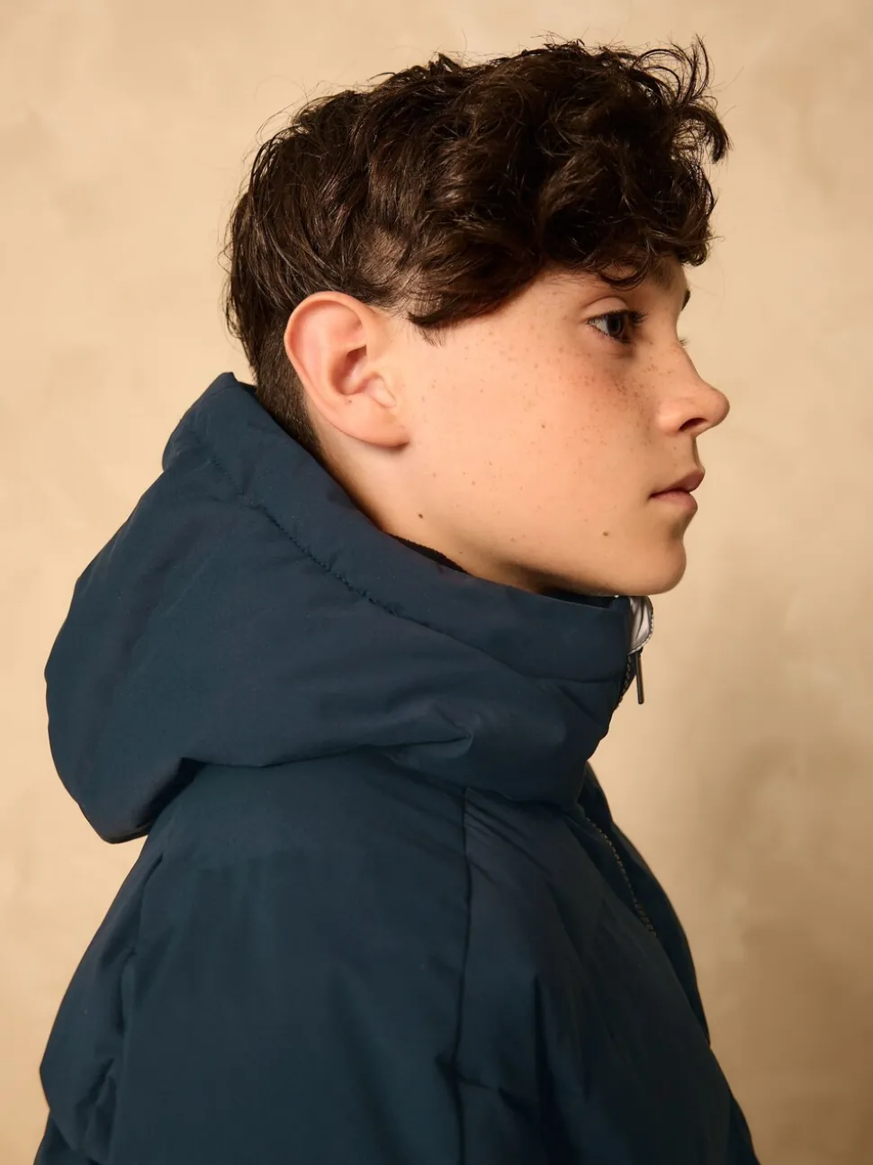 Marineblauw - Regenbestendige gewatteerde jas met microfleece voering (3-17jr)