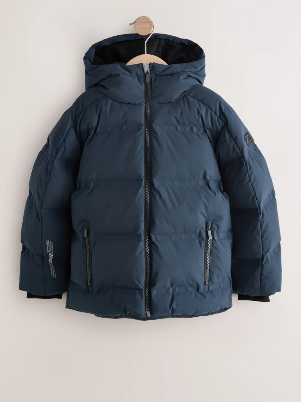 Marineblauw - Regenbestendige gewatteerde jas met microfleece voering (3-17jr)