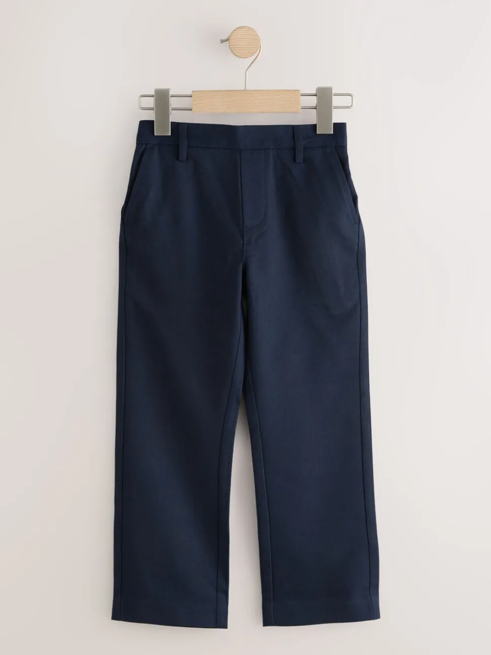 Marineblauw - Reguliere schoolbroeken met elastische taille en rechte pijpen, 2 stuks (3-17jaar)
