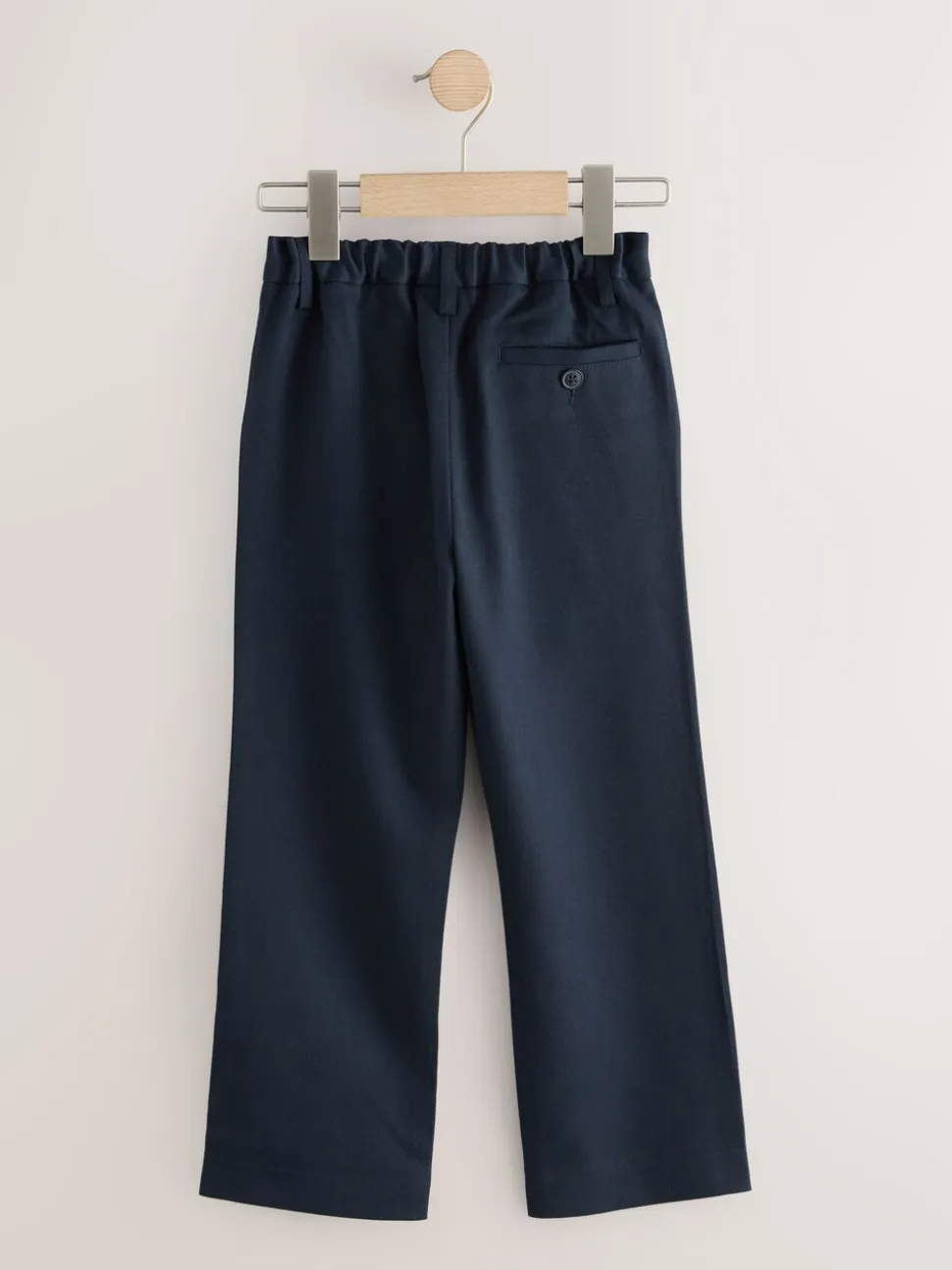 Marineblauw - Reguliere schoolbroeken met elastische taille en rechte pijpen, 2 stuks (3-17jaar)