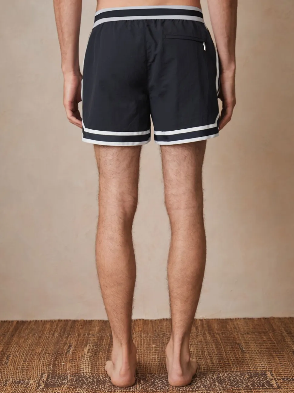 Marineblauw - Reiss Baller Reiss | Ché Zwembroek met strepenafwerking