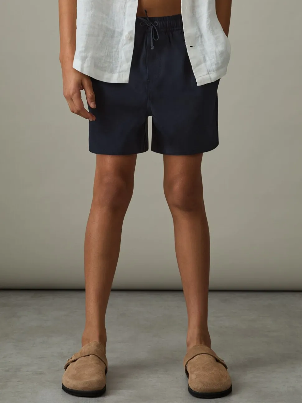 Marineblauw - Reiss Cliff Zwembroek met trekkoord