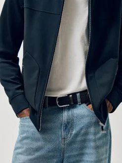 Marineblauw - Reiss Elmont Basket Weave Belt