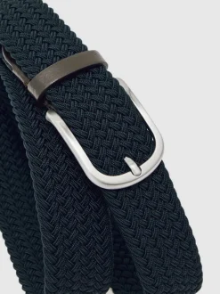 Marineblauw - Reiss Elmont Basket Weave Belt