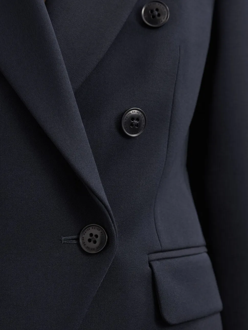Marineblauw - Reiss Gabi Double-Breasted Suit Blazer