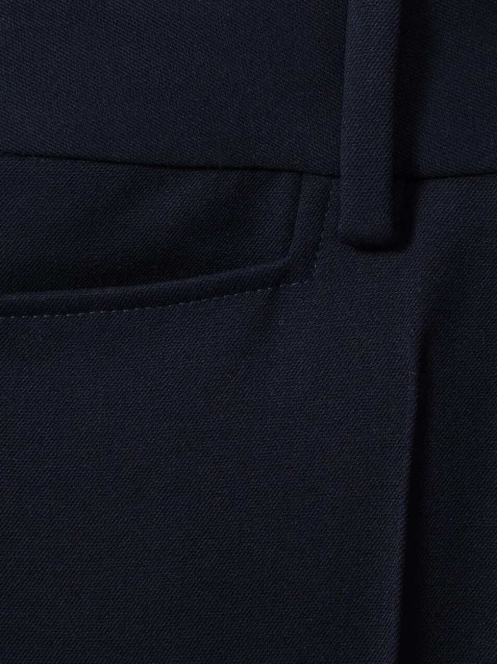 Marineblauw - Reiss Gabi kostuumbroek met uitlopende pijpen