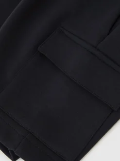 Marineblauw - Reiss Oliver premium cargoshorts van interlock-jersey