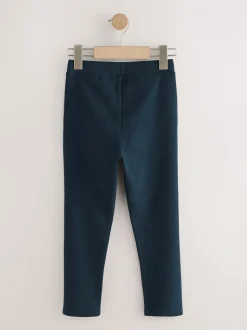 Marineblauw - Schoolbroek met hoog aandeel katoen en stretchy, elastische tailleband (3-16jr)