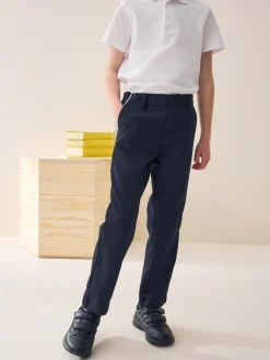 Marineblauw - Schoolbroek met rechte pijpen (3-17jaar)
