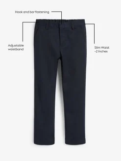 Marineblauw - Schoolbroek met rechte pijpen (3-17jaar)