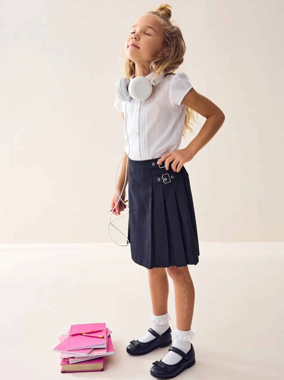 Marineblauw - Schoolkilt (3 - 16 jr)