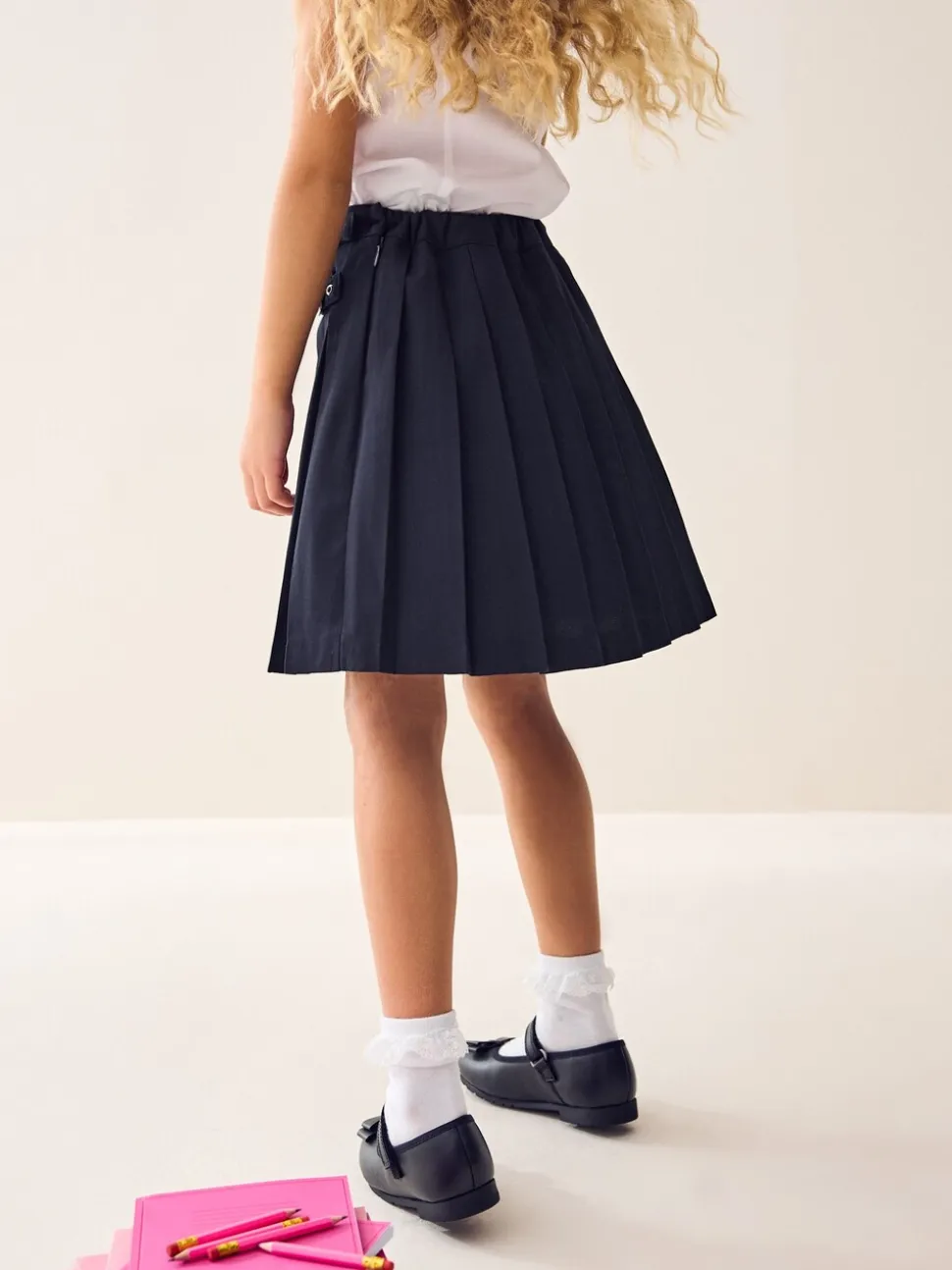 Marineblauw - Schoolkilt (3 - 16 jr)