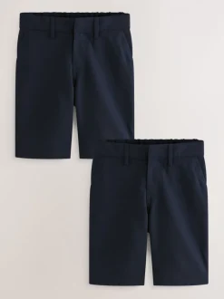 Marineblauw - Schoolshorts zonder plooien (3-14jr)