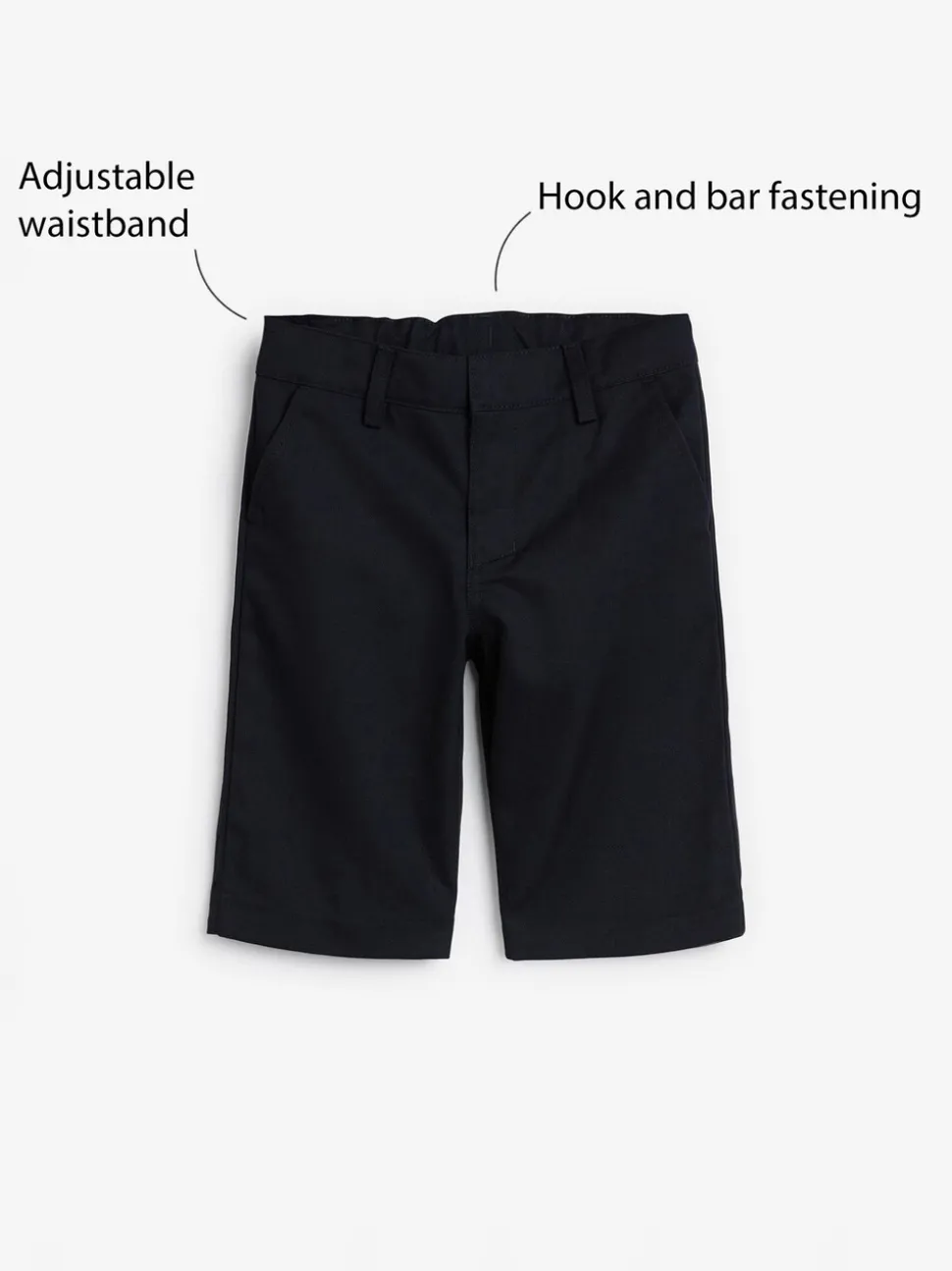 Marineblauw - Schoolshorts zonder plooien (3-14jr)