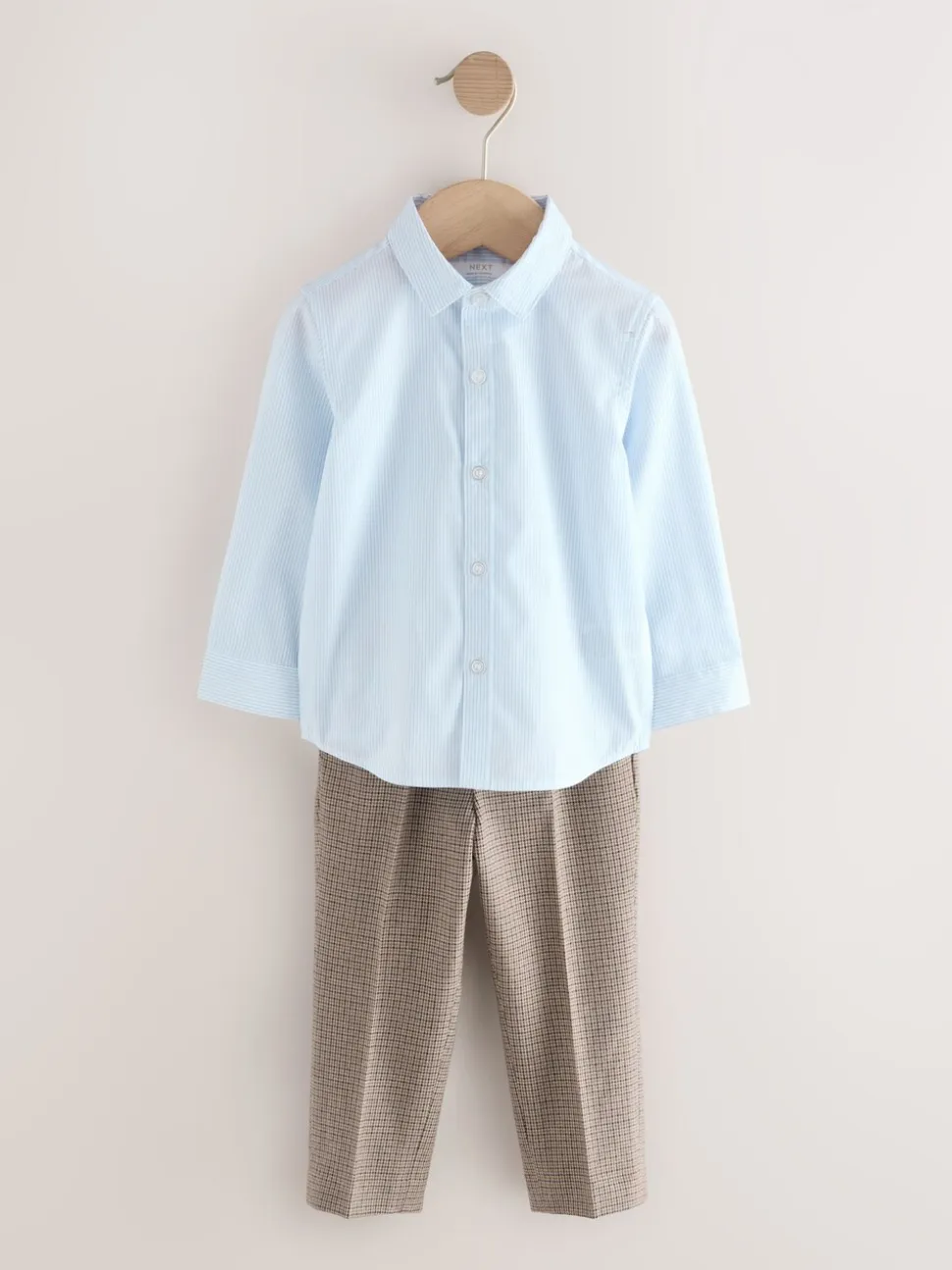 Marineblauw - Set van corduroy blazer, overhemd en broek (3mnd-9jr)