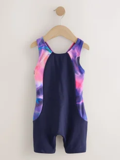 Marineblauw - Short Performance Swimsuit (3-16yrs)