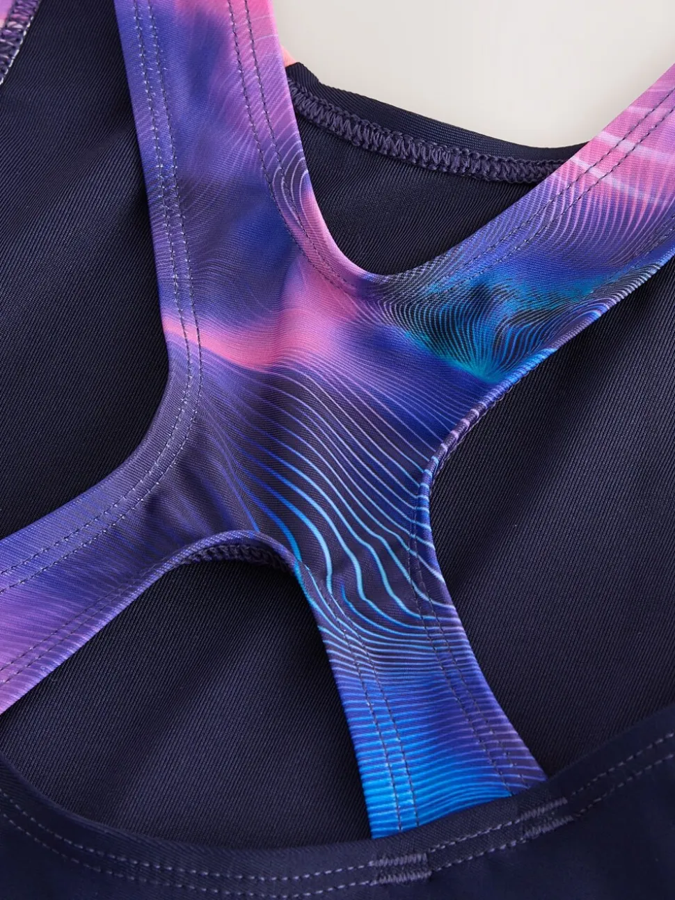 Marineblauw - Short Performance Swimsuit (3-16yrs)