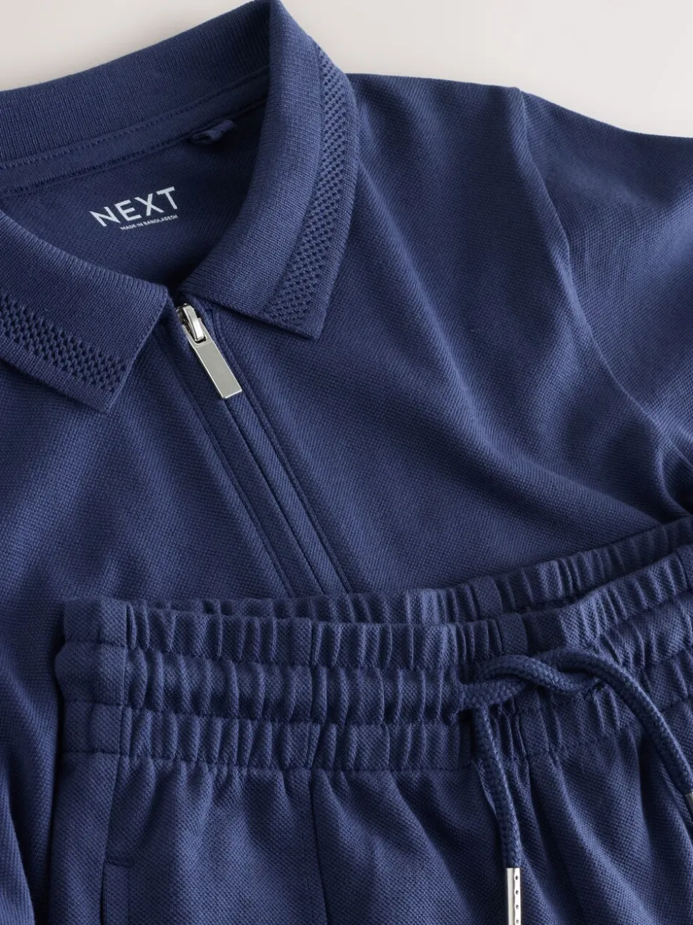 Marineblauw - Short Sleeve Polo Shirt and Shorts Set (3-16yrs)