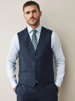 Marineblauw - Signature Cerutti !00% Italian Wool Suit Waistcoat