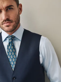 Marineblauw - Signature Cerutti !00% Italian Wool Suit Waistcoat