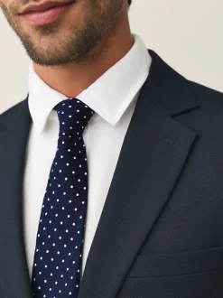 Marineblauw - Signature Silk Polka Dot Tie
