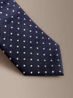 Marineblauw - Signature Silk Polka Dot Tie
