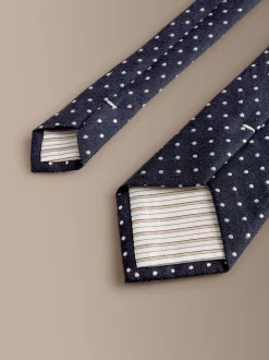 Marineblauw - Signature Silk Polka Dot Tie