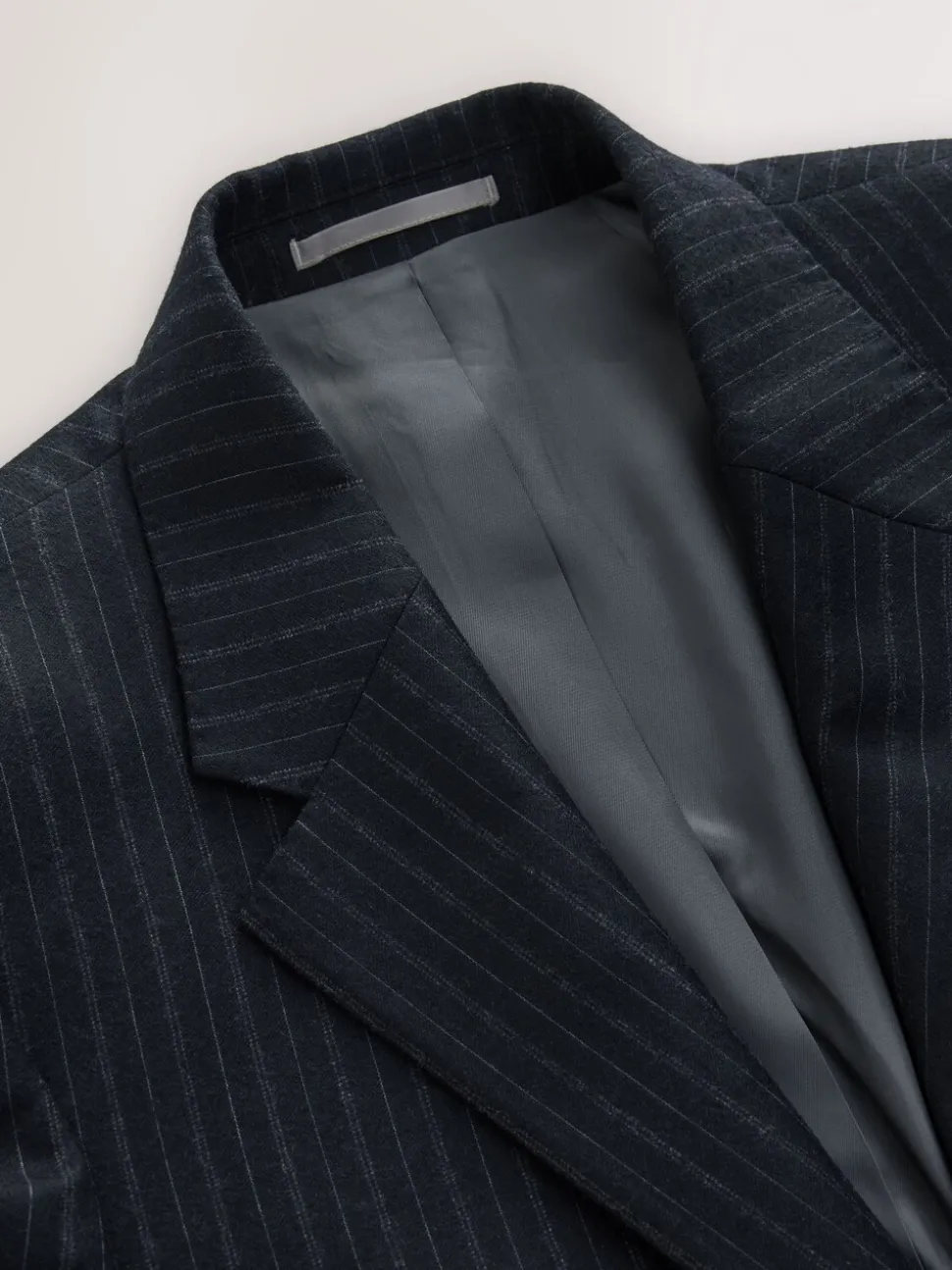 Marineblauw - Signature Stripe Empire Mills British 100% Wool Suit Jacket