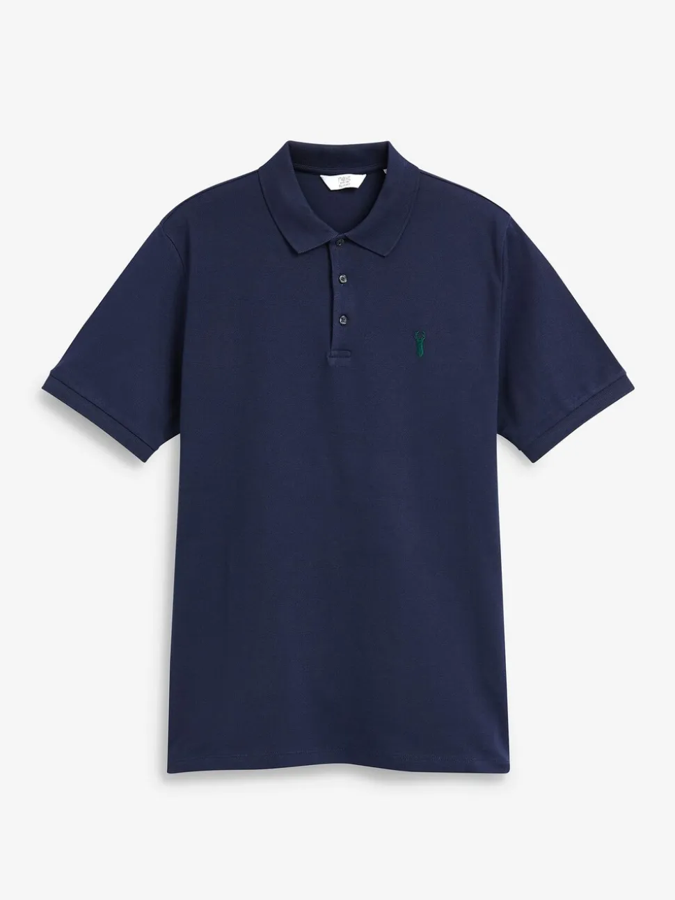 Marineblauw - Slim Fit - Piqué poloshirt met korte mouwen