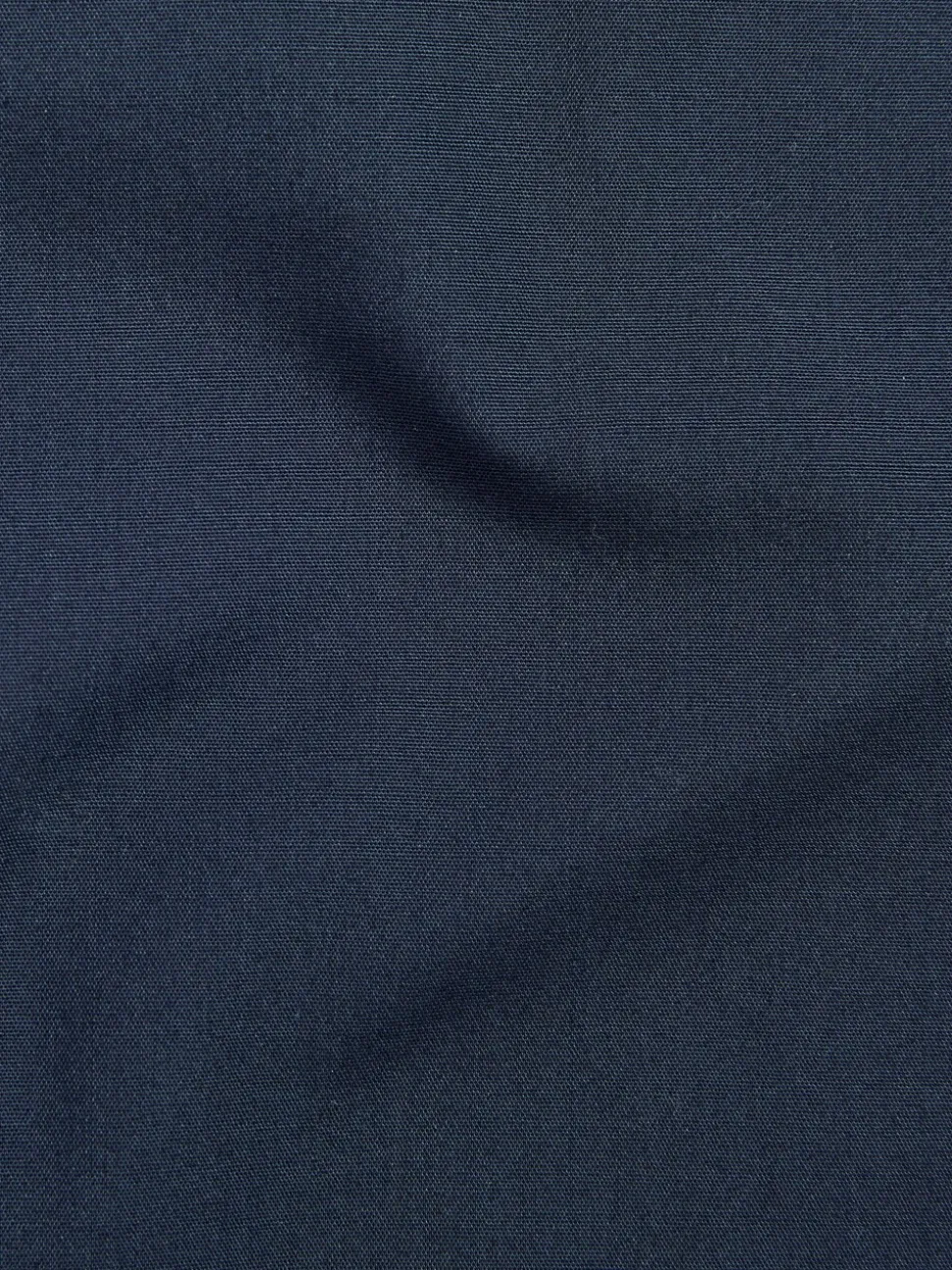 Marineblauw - Slim Fit - Strijkvrij net overhemd met enkele manchet