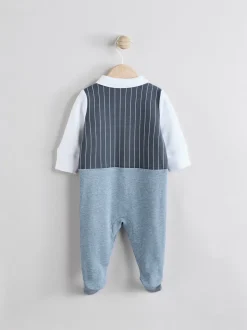 Marineblauw - Slimme baby pyjama met strik stropdas (0mnd-2jr)