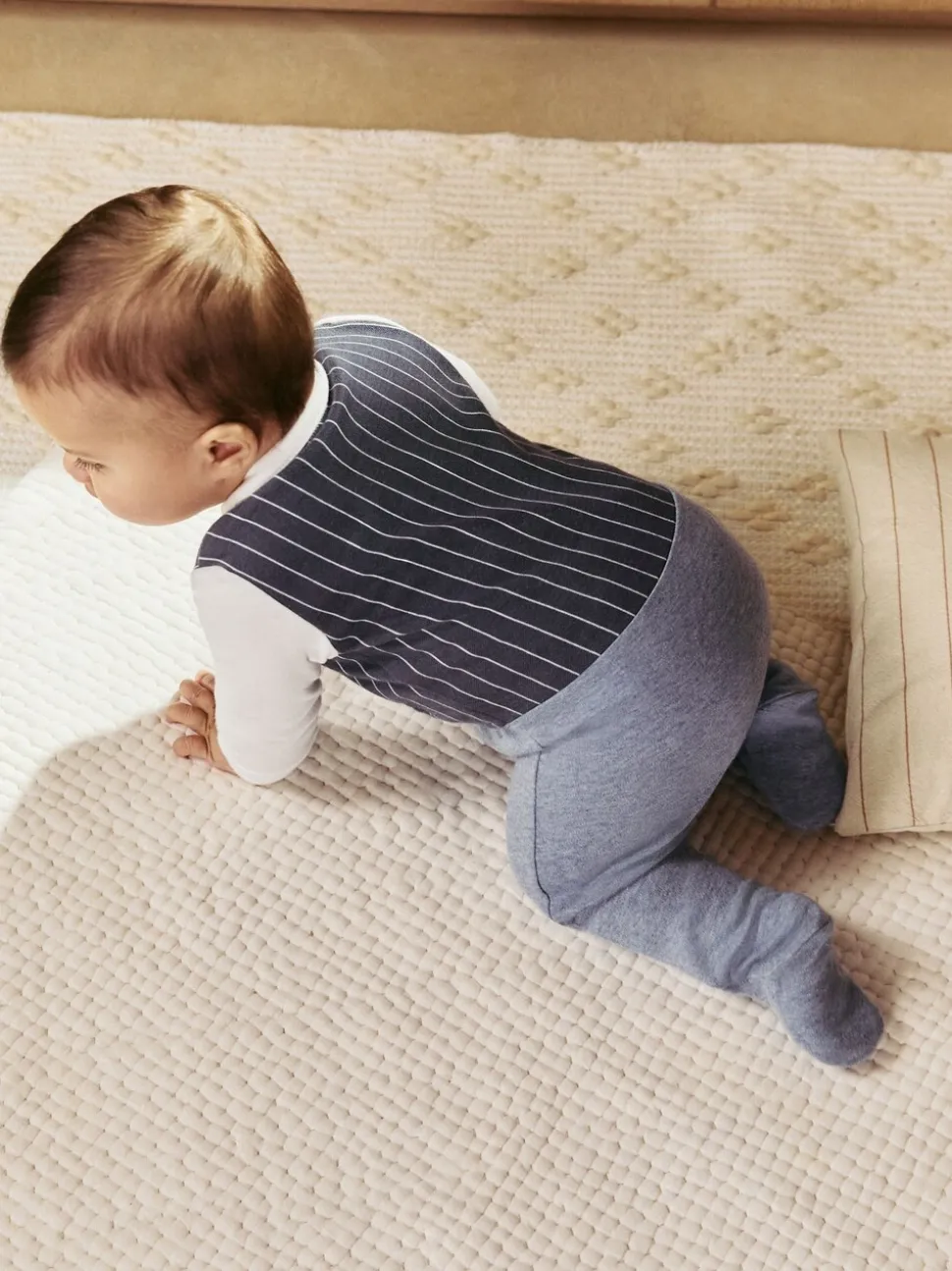 Marineblauw - Slimme baby pyjama met strik stropdas (0mnd-2jr)