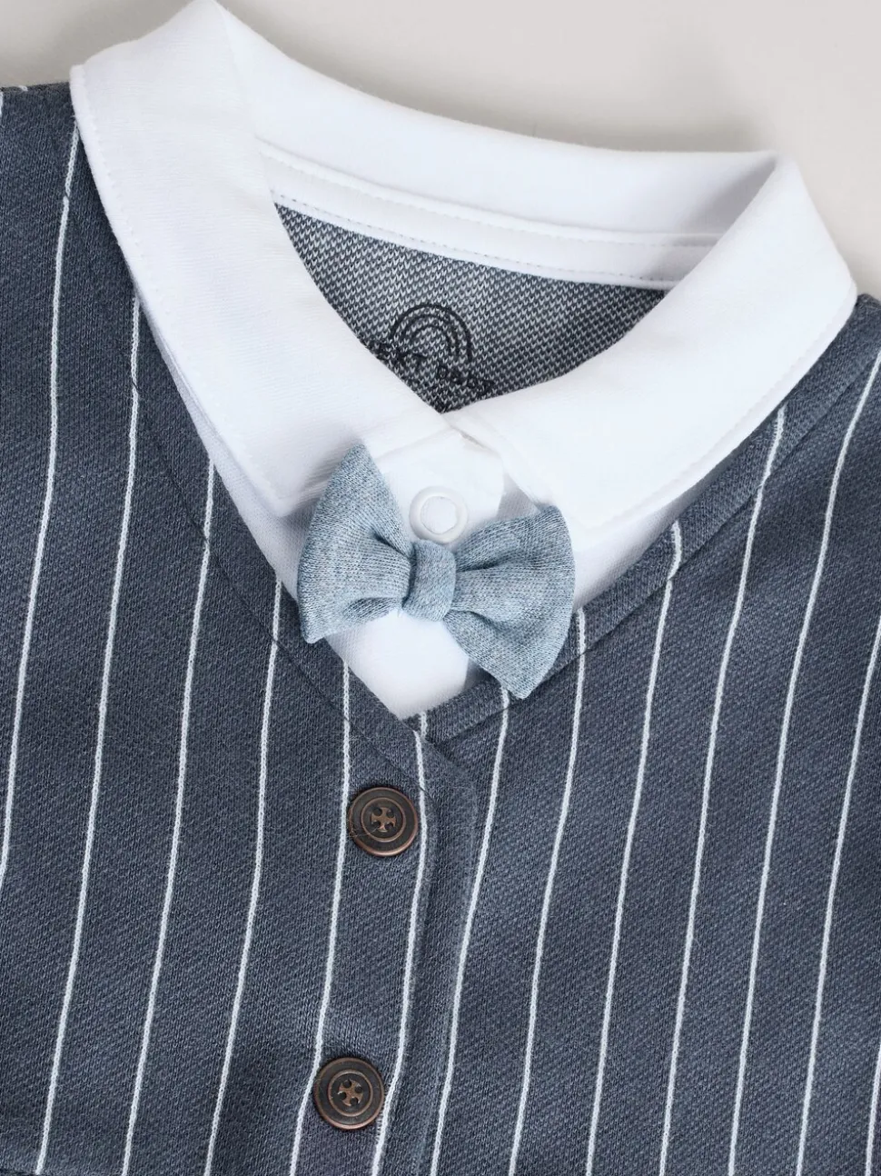 Marineblauw - Slimme baby pyjama met strik stropdas (0mnd-2jr)