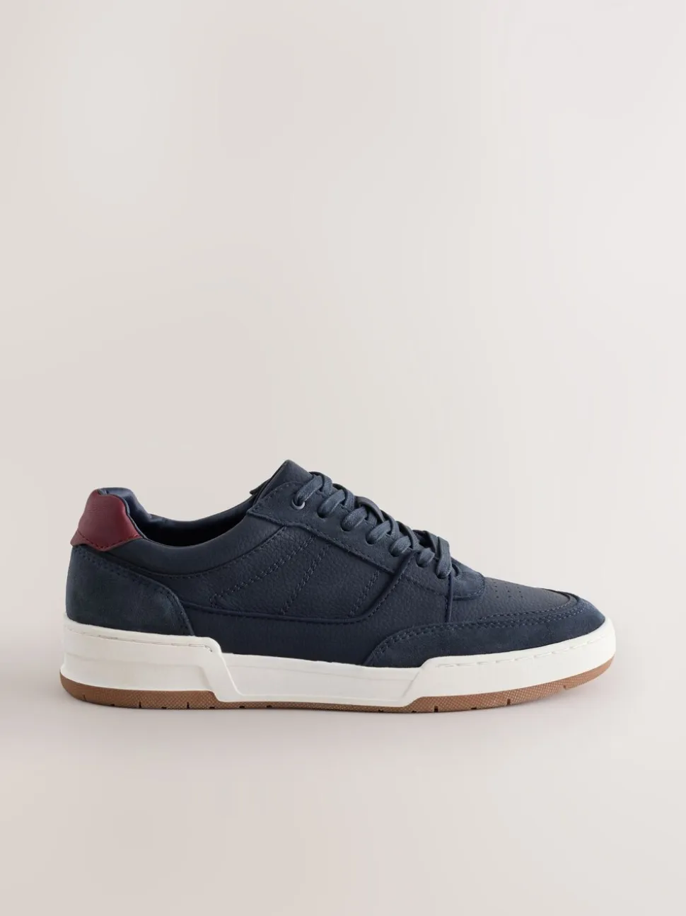 Marineblauw - Smart Casual Trainers with Suede Trim