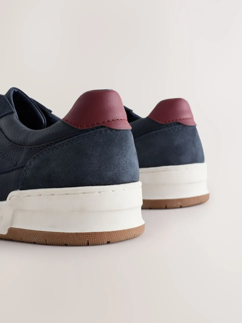 Marineblauw - Smart Casual Trainers with Suede Trim