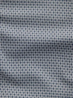 Marineblauw - Smart Cotton Rich Trimmed Textured Shirt