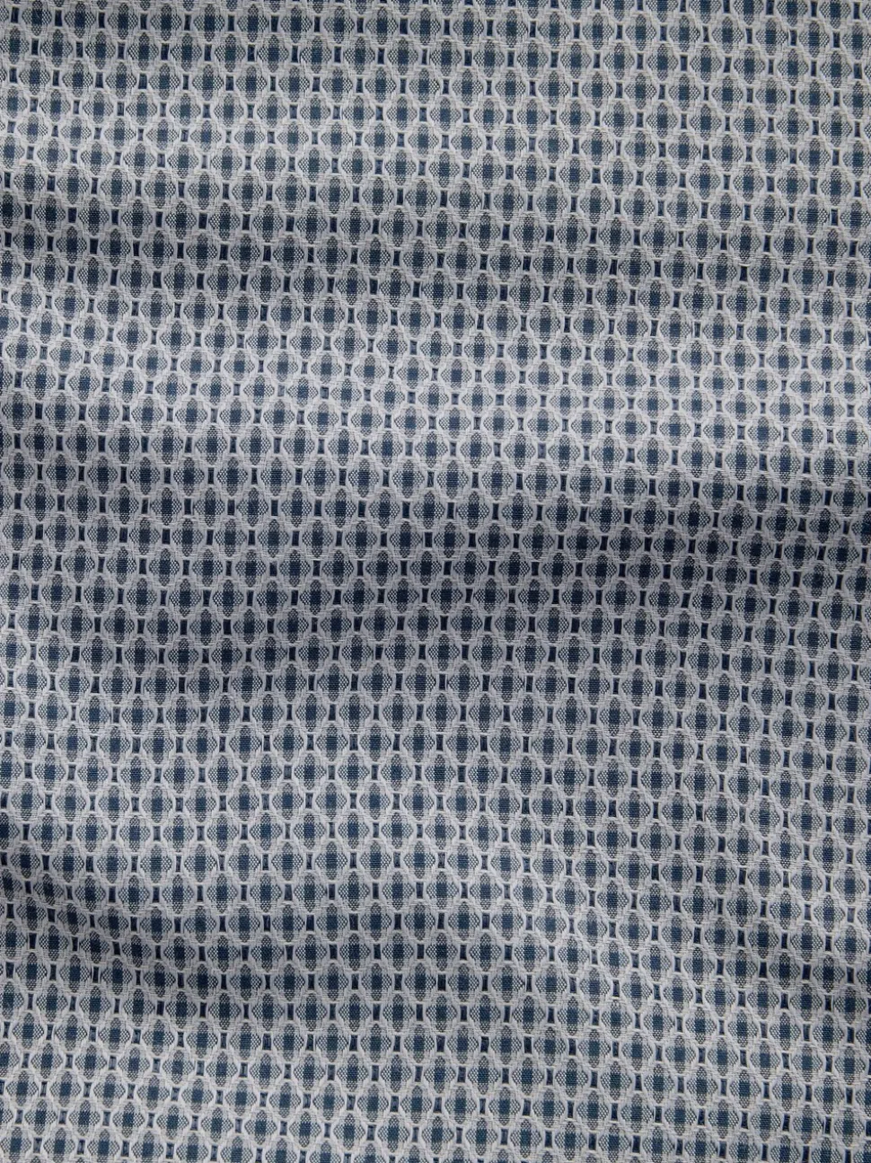 Marineblauw - Smart Cotton Rich Trimmed Textured Shirt