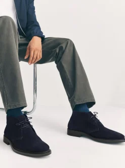 Marineblauw - Smart Suede Chukka Boots