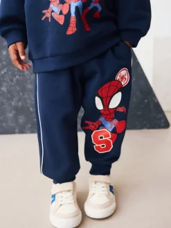 Marineblauw - Spidey set van sweatshirt met ronde hals en joggingbroek (9mnd -8jr)