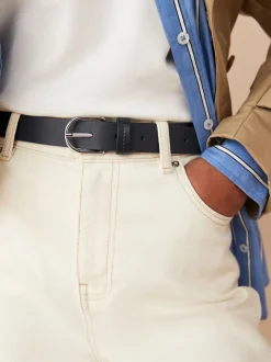 Marineblauw - Standaard leren riem