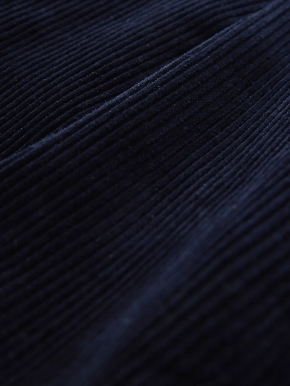 Marineblauw - Standaard toelopende pasvorm - Corduroy Single Pleated Trousers