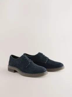 Marineblauw - Suedette Derby schoenen