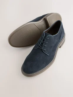 Marineblauw - Suedette Derby schoenen